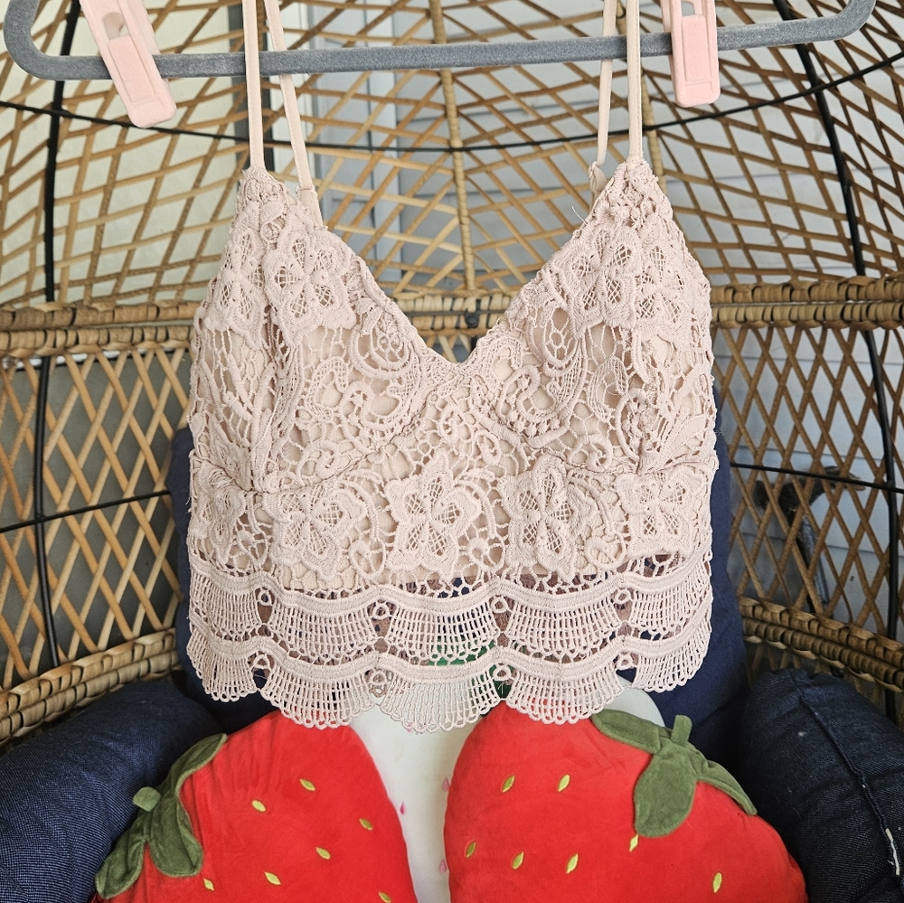 Kendall and Kylie Lace Pink Tank Top